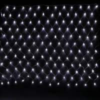 LED Lichternetz Lichterkette 1,5 * 1,5 m 144 LED weiß mit Controller verschiedene Leucht und Blinkmodi