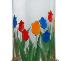 Luz de viento, motivo de tulipán, 22x12 cm f. Jardín, decoración