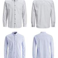 Koszule męskie Jack & Jones koszula biało-niebieska