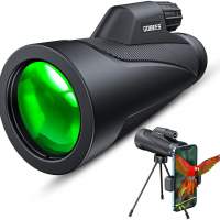 GOBEES 12x50 HD Starscope monocular telescope, monocular with smartphone holder and tripod, 12x magnification, BAK4 prism and FM