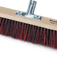 Power pack broom Arenga/Elaston mixture with metal handle holder flat wood L.400mm