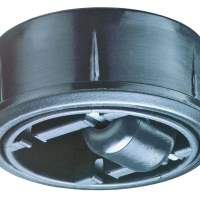 Hard plastic bell, height: 9.7 mm, offset: 18 mm, Ø 60 mm, 50 kg
