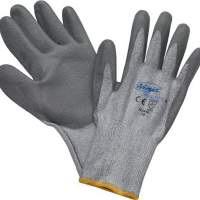 Cut resistant gloves G.10 gray with PU coating EN388, 12 pairs