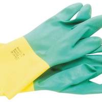 ANSELL chemical gloves Bi-Colour 87-900, size 9.5-10 green/yellow, 12 pairs