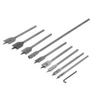 Flat milling drill and extension, 10 pcs. Set, 6-32mm