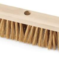 Broom poly-coconut synthetic fiber L.300mm beech wood body with handle hole