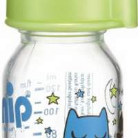 nip glass bottle 125ml Boy + Girl with teat silicone size. 1 tea, 2 pieces
