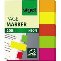 Sigel Haftmarker Neon HN655 12x50mm 200Bl. sortiert 5 St./Pack.
