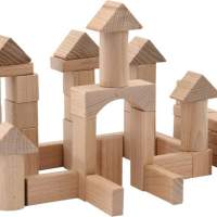 SpielMaus wooden natural building blocks 100 pieces