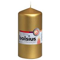 BOLSIUS Stumpenkerze 12x5,8cm gold, 10 Stück
