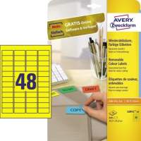 Avery Zweckform label L6041-20 45.7x21.2mm yellow 960 pieces/pack.