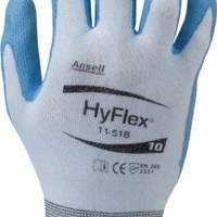 ANSELL cut protection gloves HyFlex® 11-518, size 10 blue 12 pairs