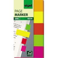 Sigel adhesive marker neon HN650 20x50mm assorted colors 5 pcs./pack
