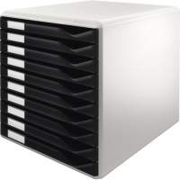 Leitz drawer box 52810095 DIN A4 10 drawers light grey/black