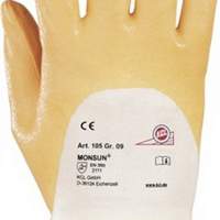 Gloves Monsoon 105 Gr. 10 curry nitrile with knitted wrist KCL, 10 pairs