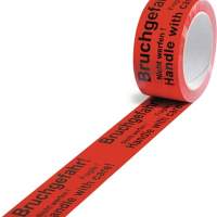 Warning tape PP, risk of breakage L.66 m, B.50mm red Rl.