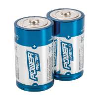 Powermaster Super Alkaline Batteries, Type D, LR20, 2 pack