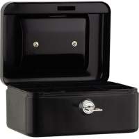 Cash box 15.2x8x11.5cm 5 compartments black