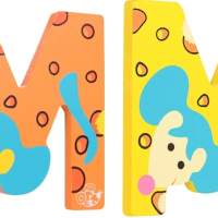 SpielMaus wooden letter M, 2-assorted, pack of 6