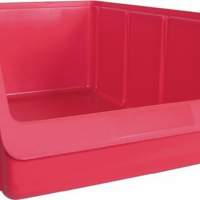Storage bin size 5 red L.470/425xW.310xH.180mm PP stackable, 7 pcs.