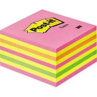 Post-it note cube 2028NP 76x45x76mm 450 sheets neon pink