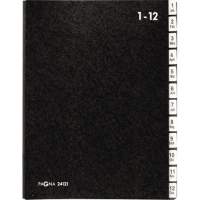 PAGNA desk folder 24121-04 DIN A4 1-12/Jan-Dez 12 compartments hard cardboard black