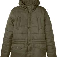 Men's quilted parka jacket made from recycled polyester