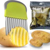 Premium Wellenschneider - Gemüseschneider für Kartoffeln, Pommes - aus Edelstahl - Wellenschnittmesser